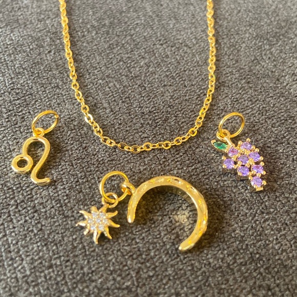 Gold Necklace with Removable Charms - Picture 2 of 7